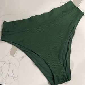 Aerie High Cut Cheeky waffle knit bikini bottom size XXL NWT & hygienic liner